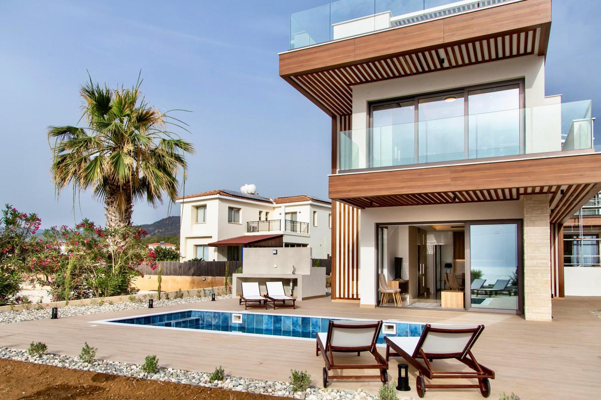 Santa Barbara Seafront Villas W Jacuzzi Pool Paphos Kültér fotó